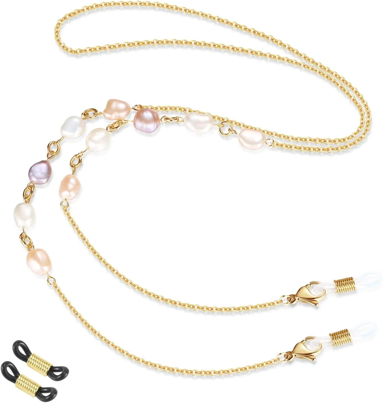 SAM & LORI Stylish Eyeglass Chain for Women Girls Pearls Colorful Shell Beads Necklace Sunglasses Reading Glasses Lanyard