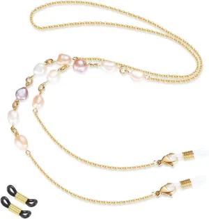 SAM & LORI Stylish Eyeglass Chain for Women Girls Pearls Colorful Shell Beads Necklace Sunglasses Reading Glasses Lanyard