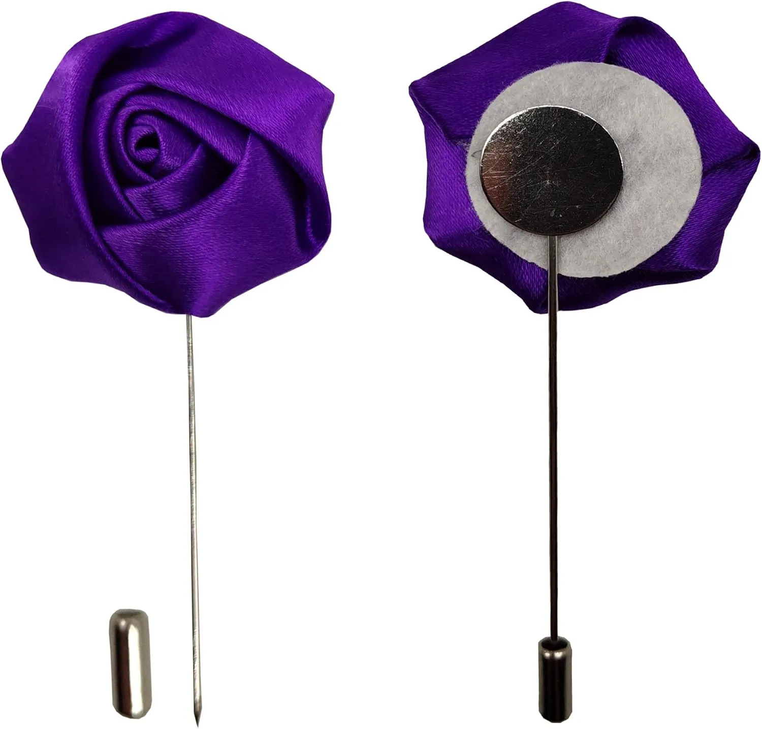 Sanrich Rose Boutonniere Men's Lapel Pins Satin Flower 12 Pack Groom Wedding Boutonniere Suit Brooch Outfit Accessories