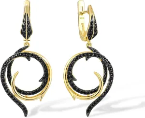 Santuzza 925 Sterling Silver Gemstone Dangle Earrings Cubic Zirconia Hoop Earrings for Women