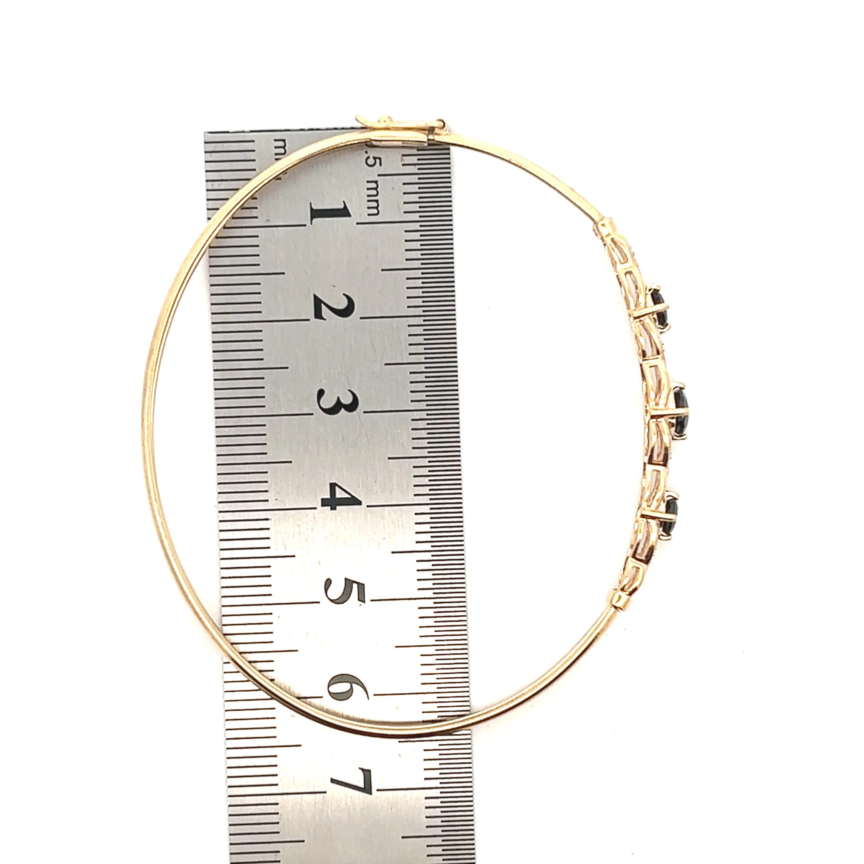 Sapphire & Diamond 9ct Yellow Gold Bangle
