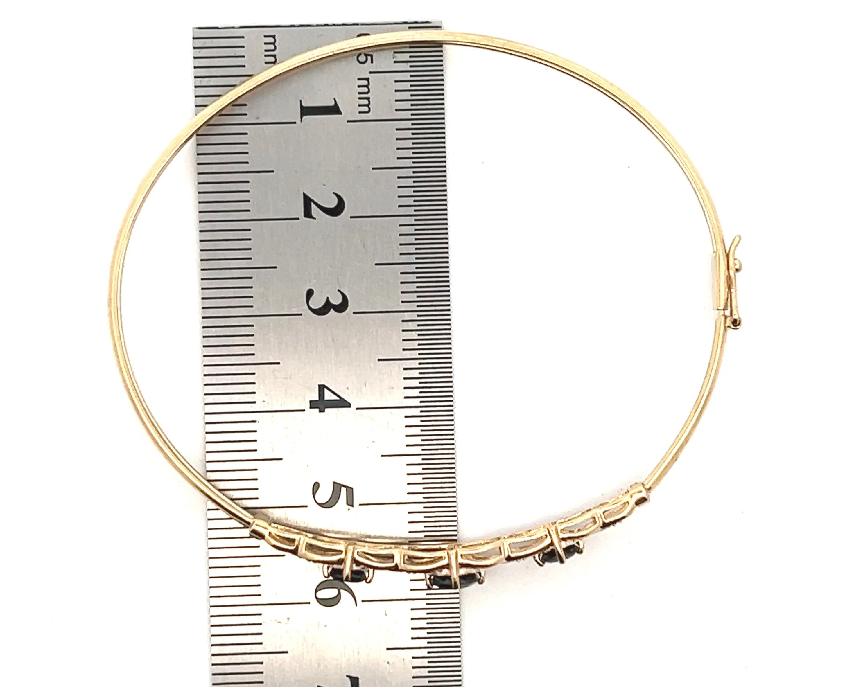 Sapphire & Diamond 9ct Yellow Gold Bangle