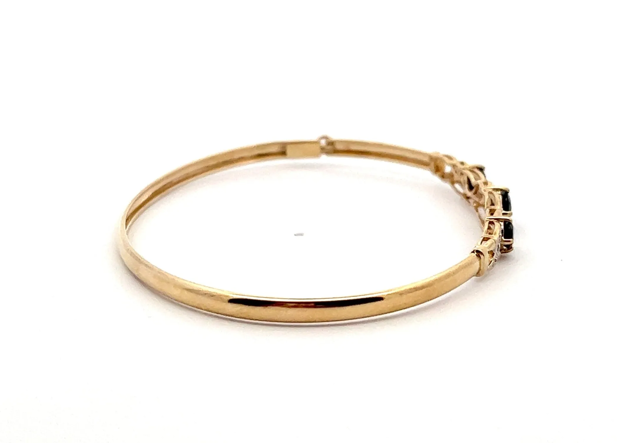 Sapphire & Diamond 9ct Yellow Gold Bangle