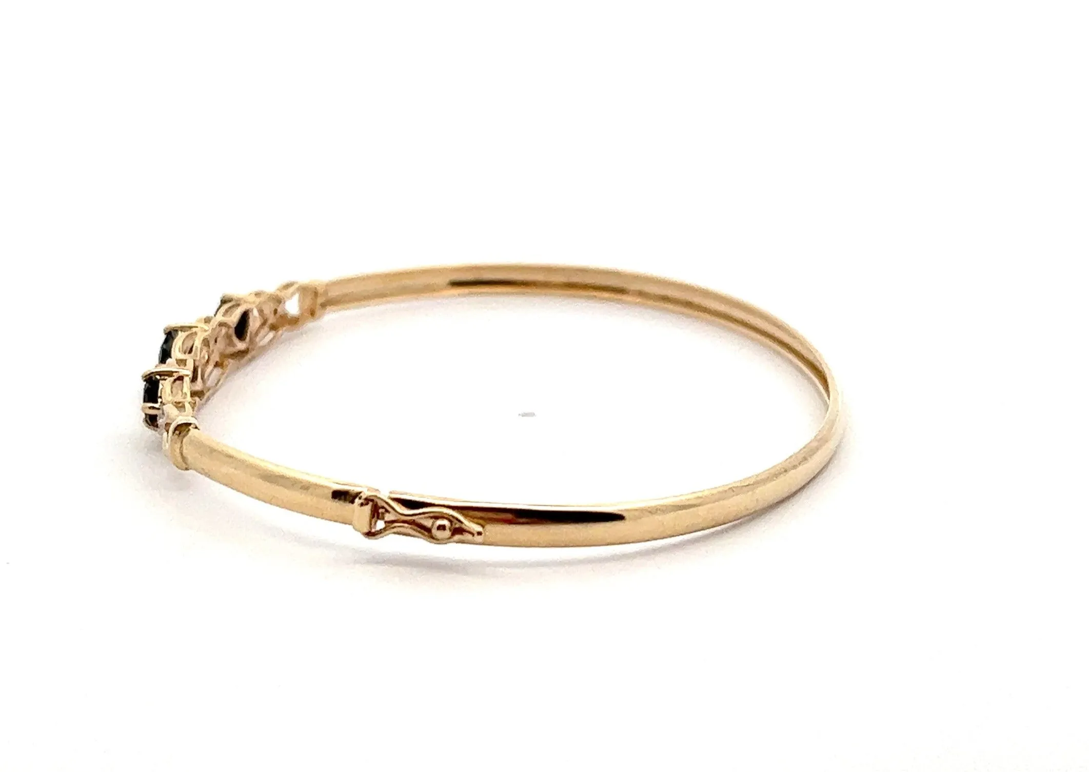 Sapphire & Diamond 9ct Yellow Gold Bangle
