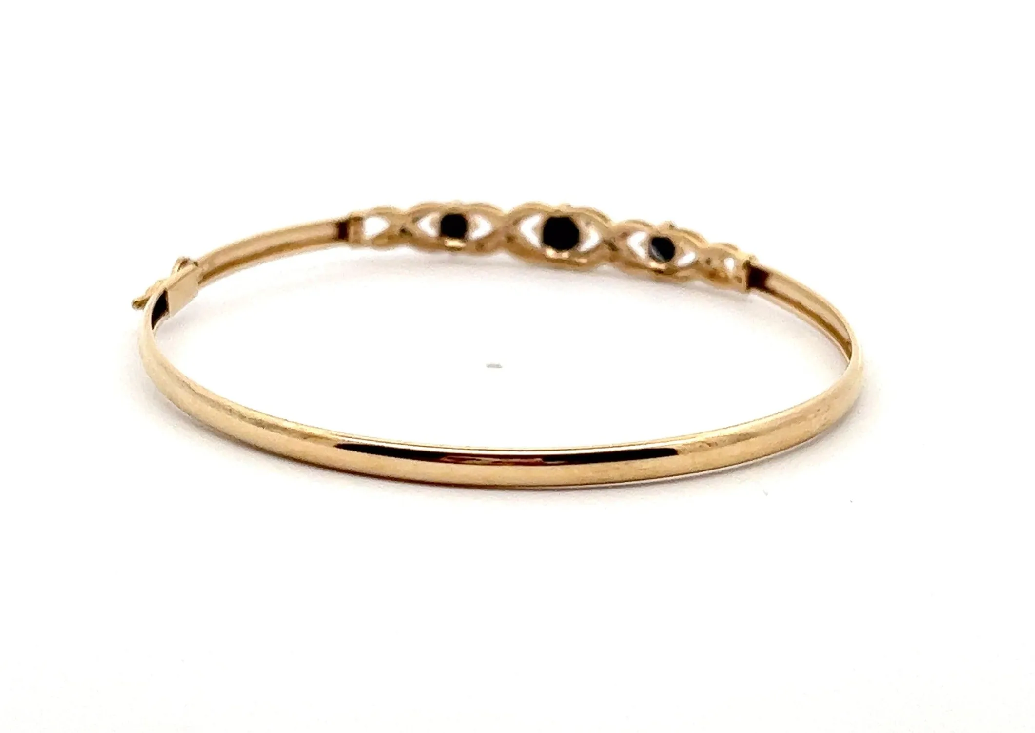 Sapphire & Diamond 9ct Yellow Gold Bangle