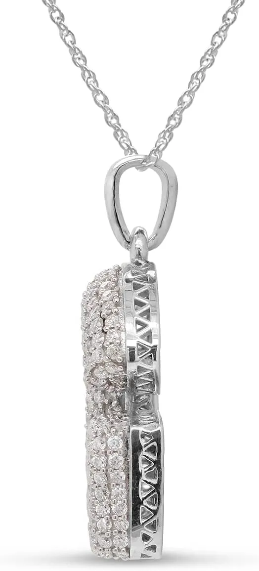SAVEARTH DIAMONDS 1 1/8 Carat Round Cut Lab Created Moissanite Diamond Initial Bubble Letter G Pendant Necklace In 14k Gold Over Sterling Silver With 18" Chain (VVS1, 1.13 Cttw)