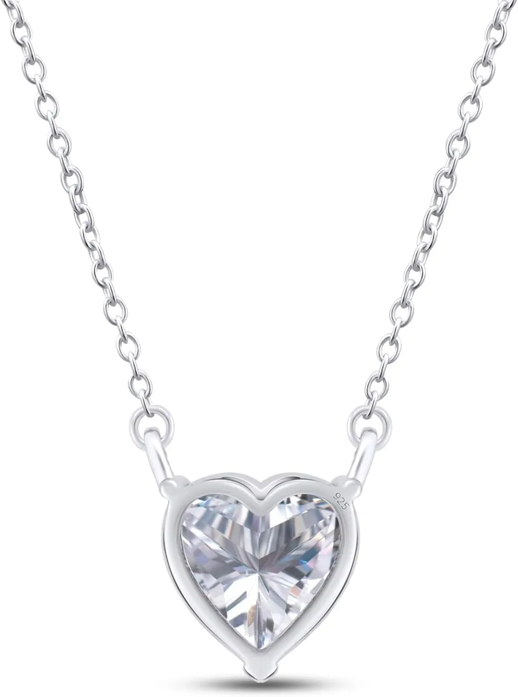 SAVEARTH DIAMONDS 6.5MM to 9MM Heart Shaped Lab Created Moissanite Diamond Solitaire Pendant Necklace in 14K Gold Over Sterling Silver Jewelry for Women,VVS1 Clarity, 1.00 to 3 Cttw