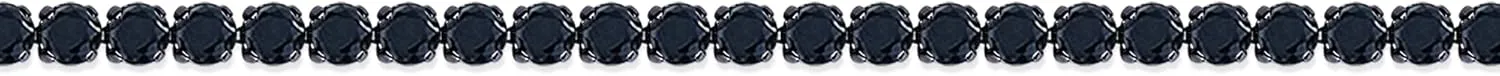 SAVEARTH DIAMONDS Round Cut Lab Created Black Moissanite 3MM To 6.5MM Width Tennis Chain Necklace For Men Women In 14K Black Rhodium Plated Sterling Silver, (VVS1 Clarity, 12.45cttw to 84.20cttw)