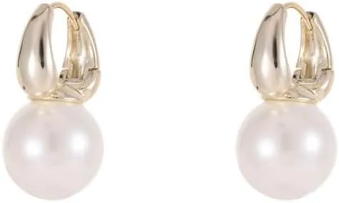Shell Pearl Dangle Drop Small Huggie Hoop Earrings for Women 925 Sterling Silver Post Pin Cultured Pearls Cartilage Tiny Sleeper Hoops Earring Piercing Wrap Cuffs Elegant Jewelry Gifts Birthday