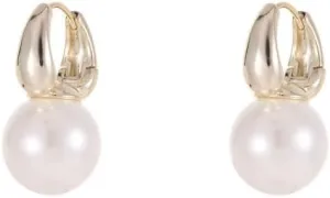 Shell Pearl Dangle Drop Small Huggie Hoop Earrings for Women 925 Sterling Silver Post Pin Cultured Pearls Cartilage Tiny Sleeper Hoops Earring Piercing Wrap Cuffs Elegant Jewelry Gifts Birthday