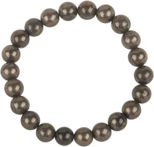 [SHNAYA JEWELS ] AAA Natural " PYRITE " Gemstone 8mm Round Beaded 7.5" Inch Stretchable Bracelet, Great Gift for Men & Women, Designer, Meditation, Friendship,Couple Bracelet, Bye Bye Anxiety