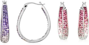 Shop LC Crystals Inside Out Hoop Hoops Earrings For Women Platinum Plated Fashion Gifts Jewelry
