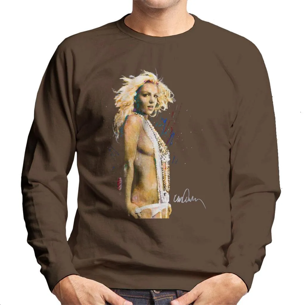 Sidney Maurer Original Portrait Of Britney Spears Necklaces Men's Sweatshirt