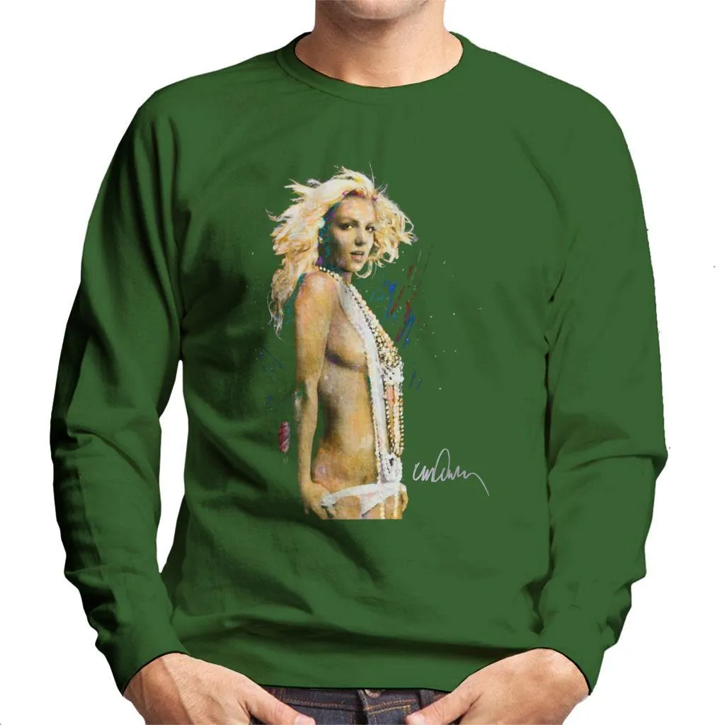 Sidney Maurer Original Portrait Of Britney Spears Necklaces Men's Sweatshirt