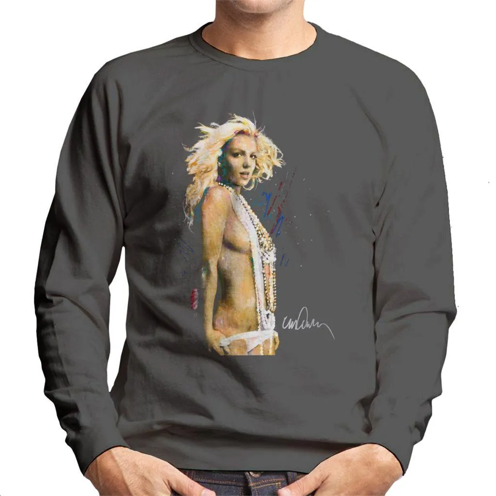 Sidney Maurer Original Portrait Of Britney Spears Necklaces Men's Sweatshirt