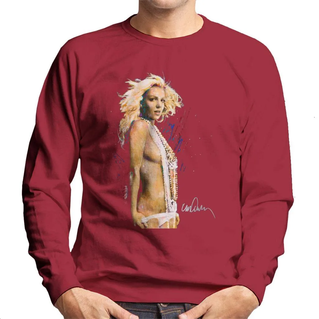 Sidney Maurer Original Portrait Of Britney Spears Necklaces Men's Sweatshirt