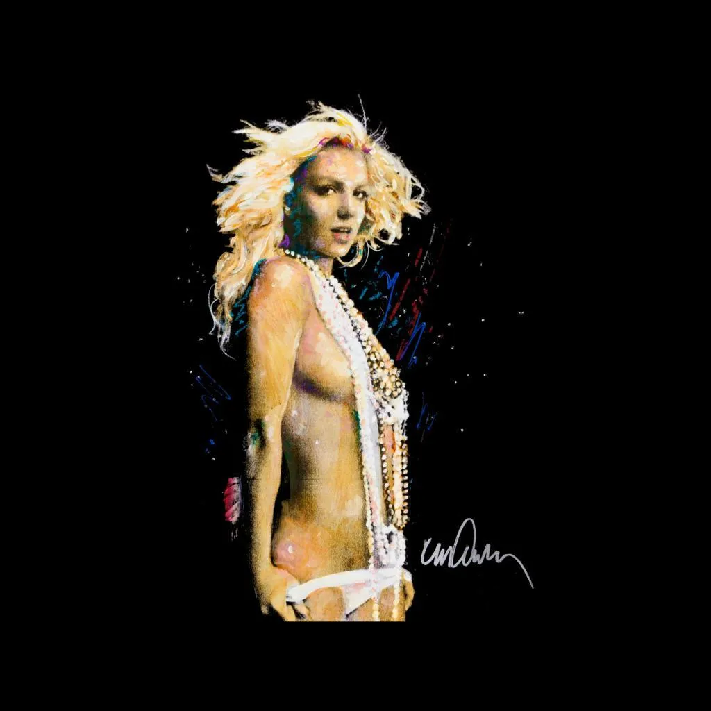 Sidney Maurer Original Portrait Of Britney Spears Necklaces Men's Sweatshirt