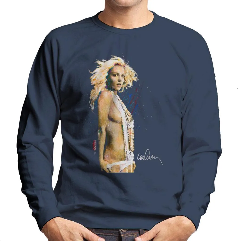 Sidney Maurer Original Portrait Of Britney Spears Necklaces Men's Sweatshirt