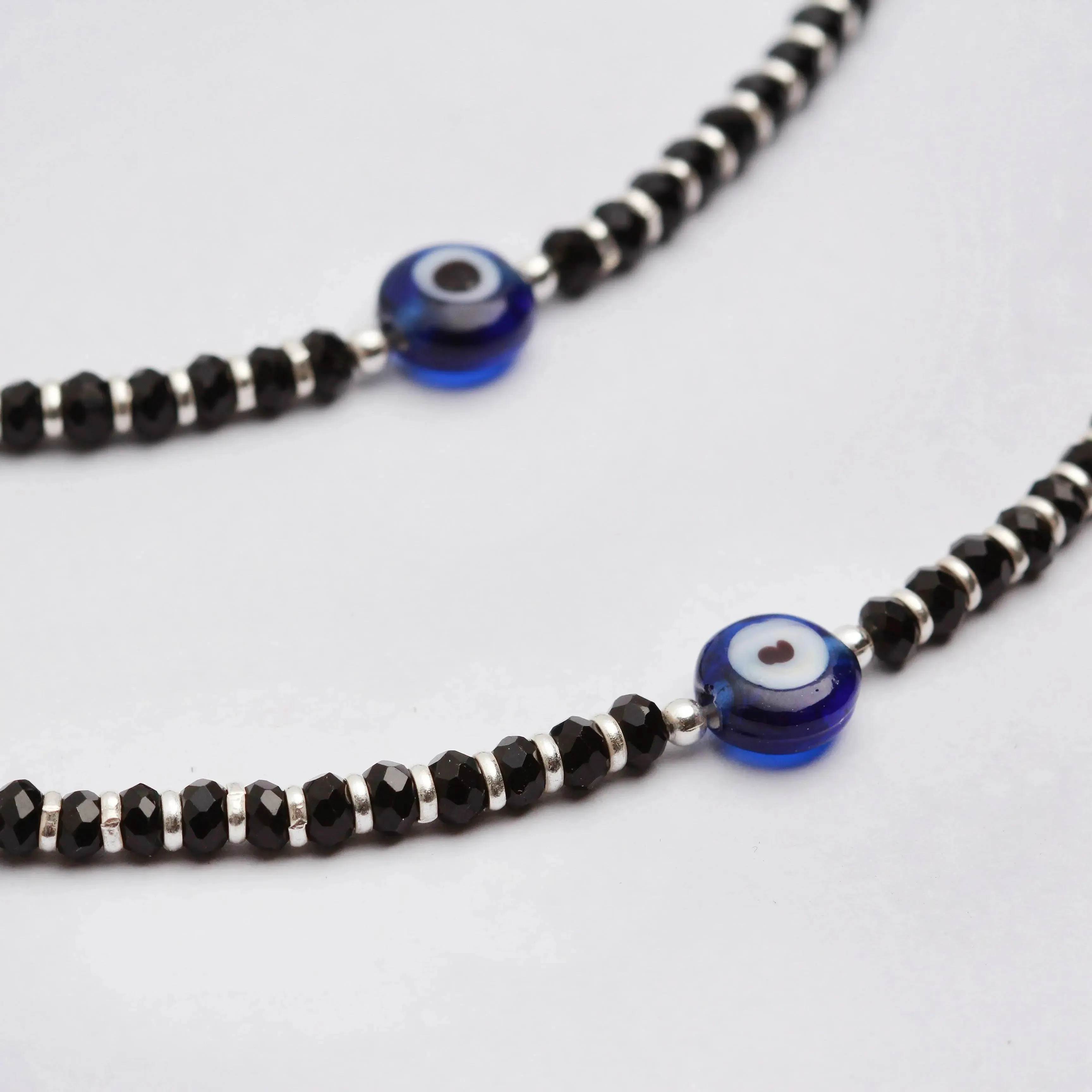 Silver Evil Eye Protector Anklet