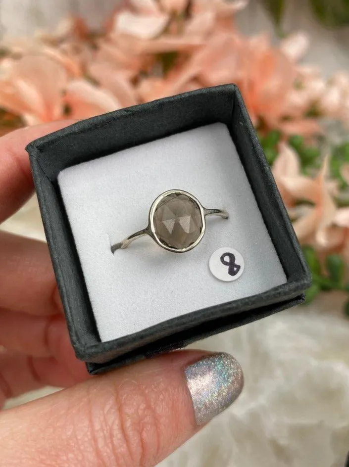 Silver Smoky Quartz Rings