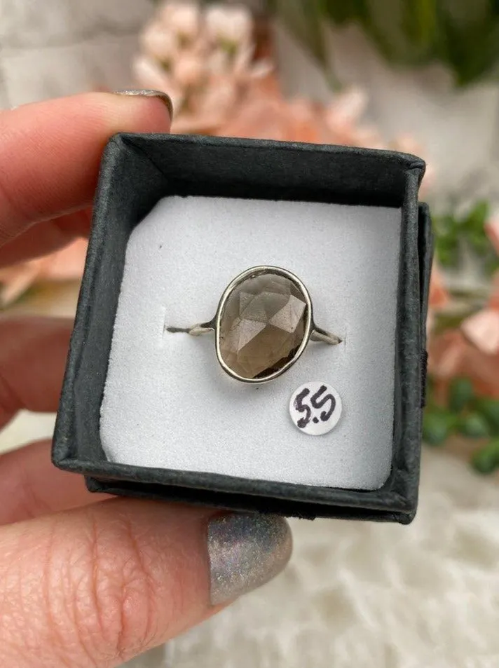 Silver Smoky Quartz Rings