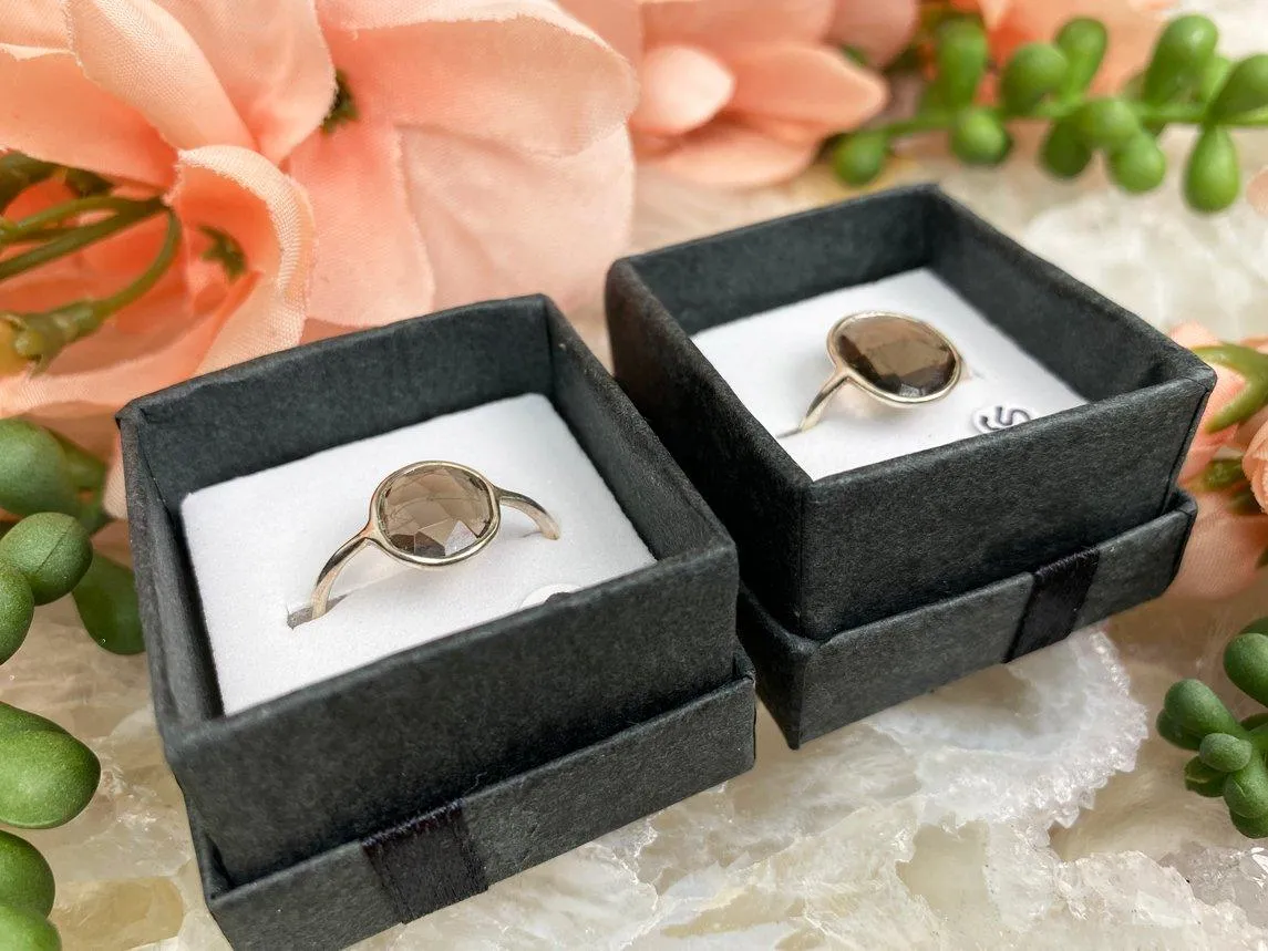 Silver Smoky Quartz Rings