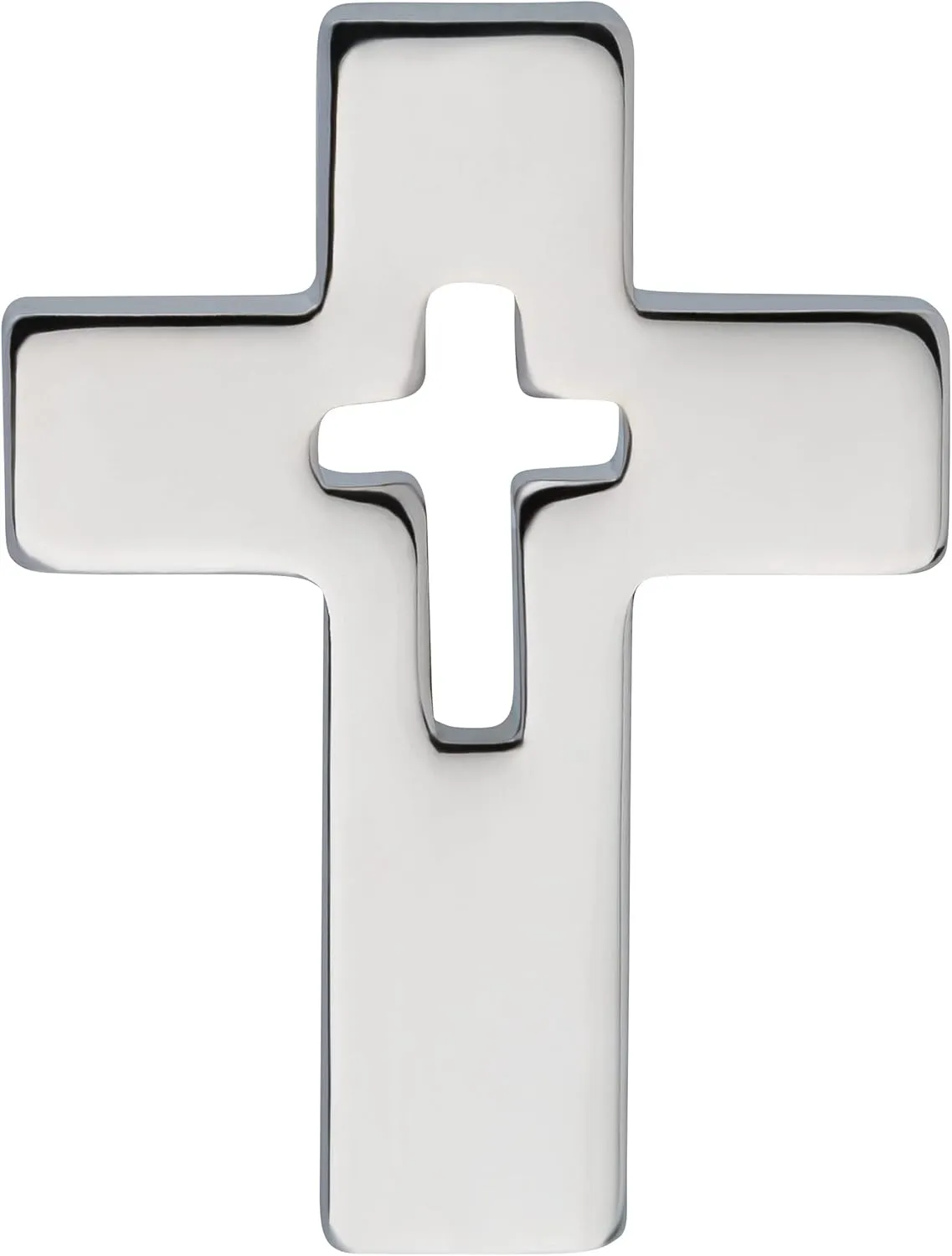 Silvertone CROSS PIN BADGE | Stylish Christian LAPEL PIN | Religious Insignia Jewelry | Elegant Silver Tone Cross Emblem | Inspirational Faith Accessory