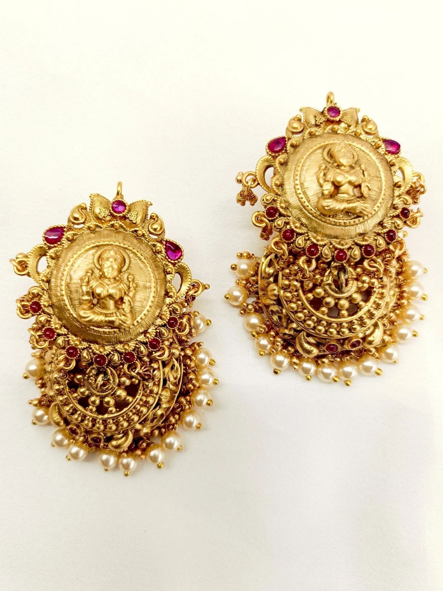 Simrat Ruby Temple Antique Jhumki