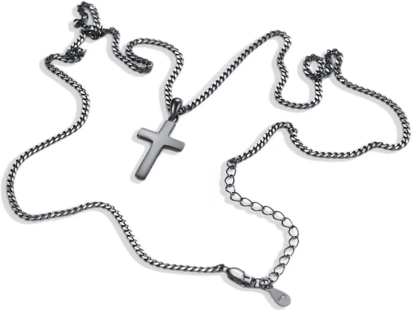 Small Cross Necklace for Men Women 925 Sterling Silver Cross Pendant Chain 22 Inch