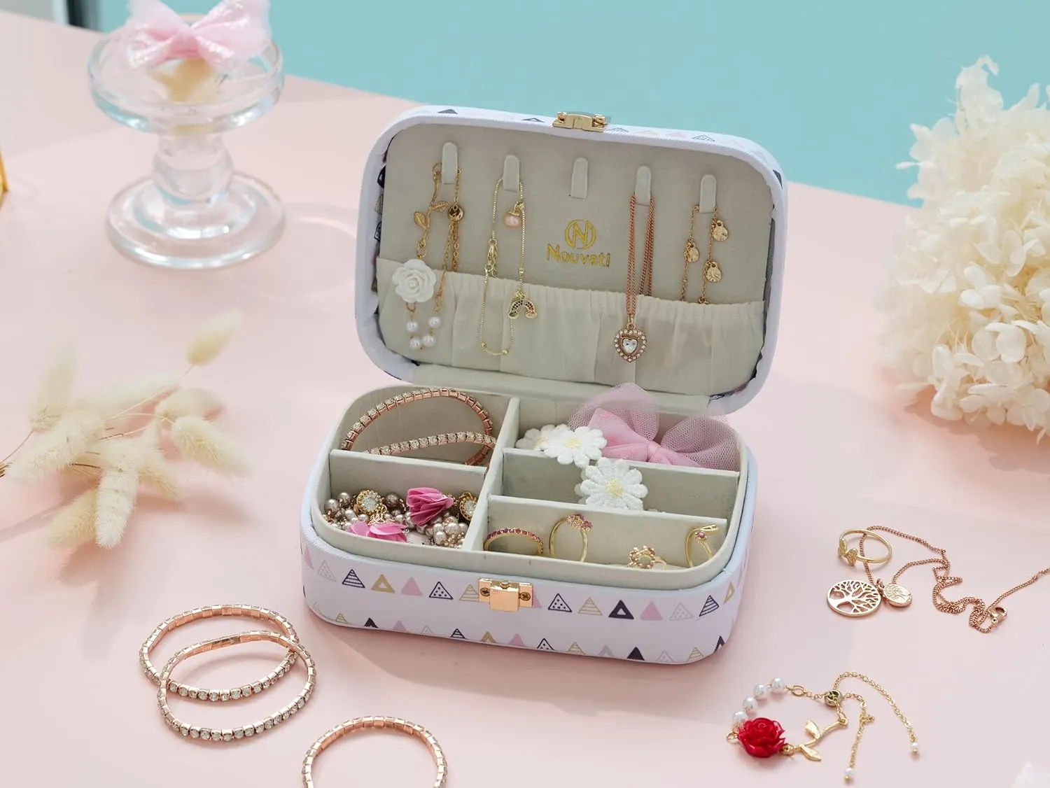 Small Jewelry Box for Girls - Dream Big Theme Jewelry Organizer Box for Rings, Earrings, Bracelets and Necklace Storage