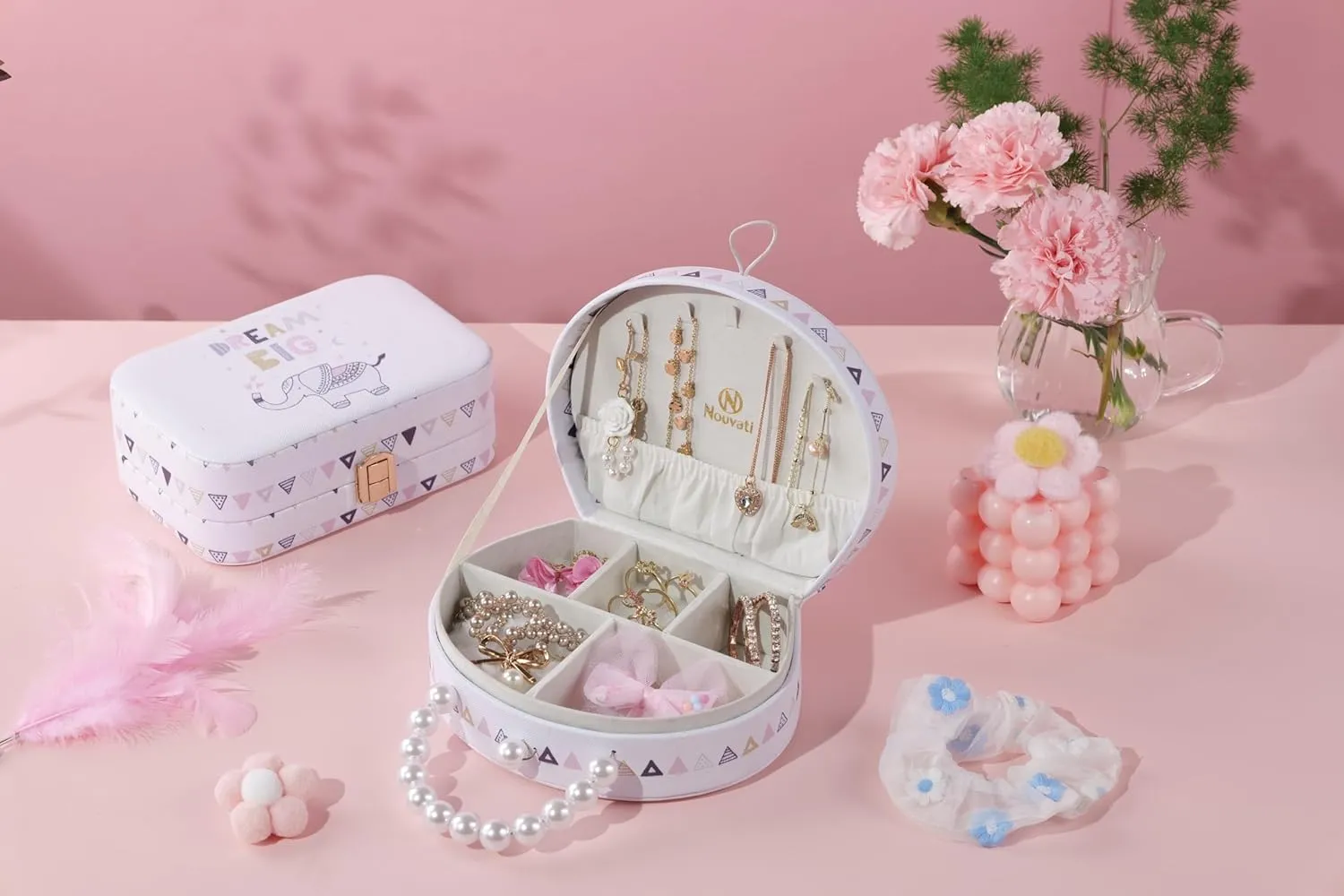Small Jewelry Box for Girls - Girls Rule Theme Jewelry Organizer Box for Rings, Earrings, Bracelets and Necklace Storage