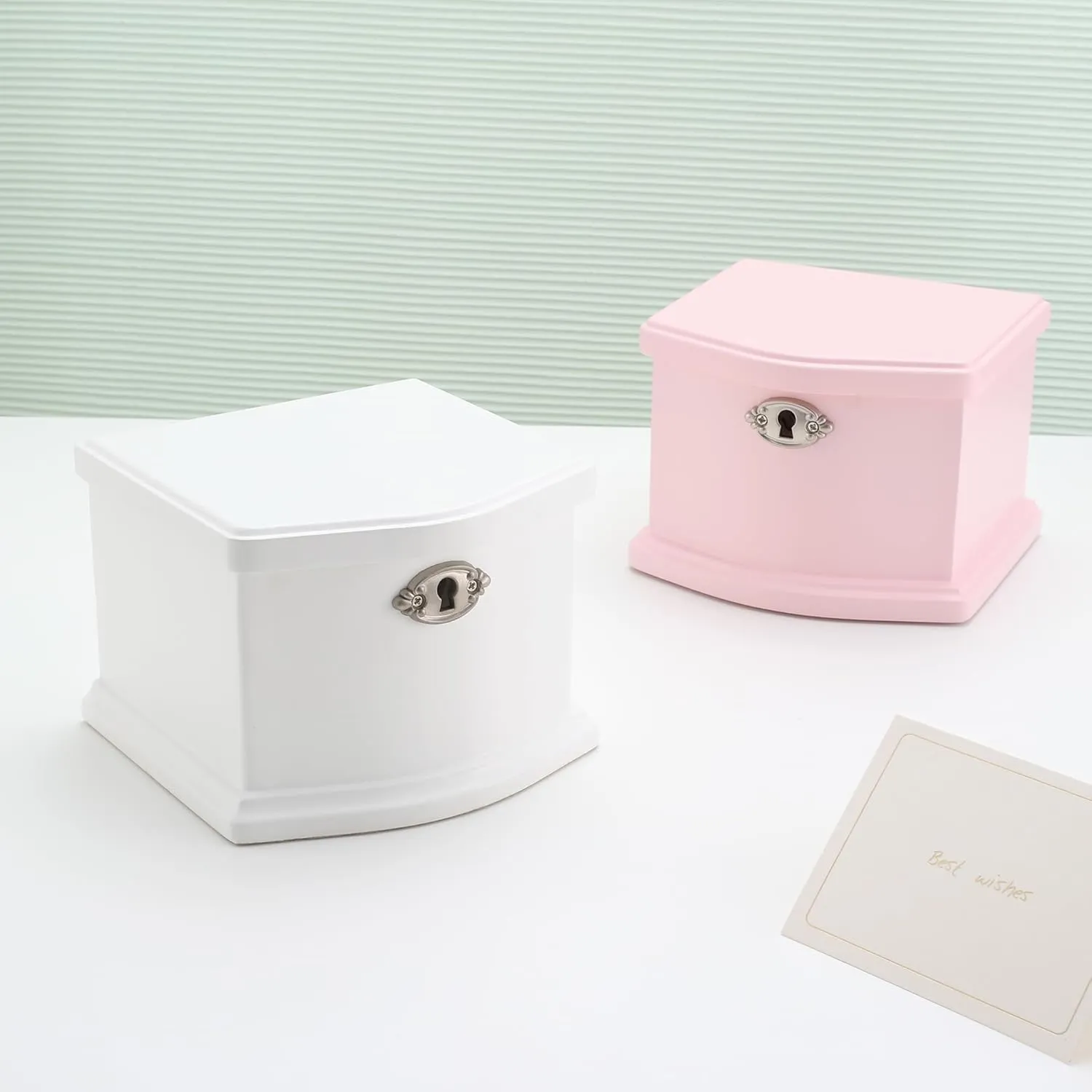 Small White Wooden Ballerina Musical Jewelry Box with Mirror and Lock for GirlsKid's Jewelry Storage Music Box, Gift for Christmas,New Year, Birthday
