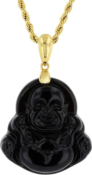 Smiling Laughing Buddha Black Jade Pendant Necklace Rope Chain Genuine Certified Grade A Jadeite Jade Hand Crafted, Jade Neckalce, 14k Gold Filled Buddha necklace, Jade Medallion