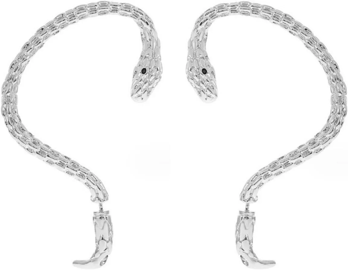 Snake Cuff Earrings for Women Vintage Gothic Punk Detachable Stud Earring Snake Hanging Statement Party Holiday Jewelry 2Pcs
