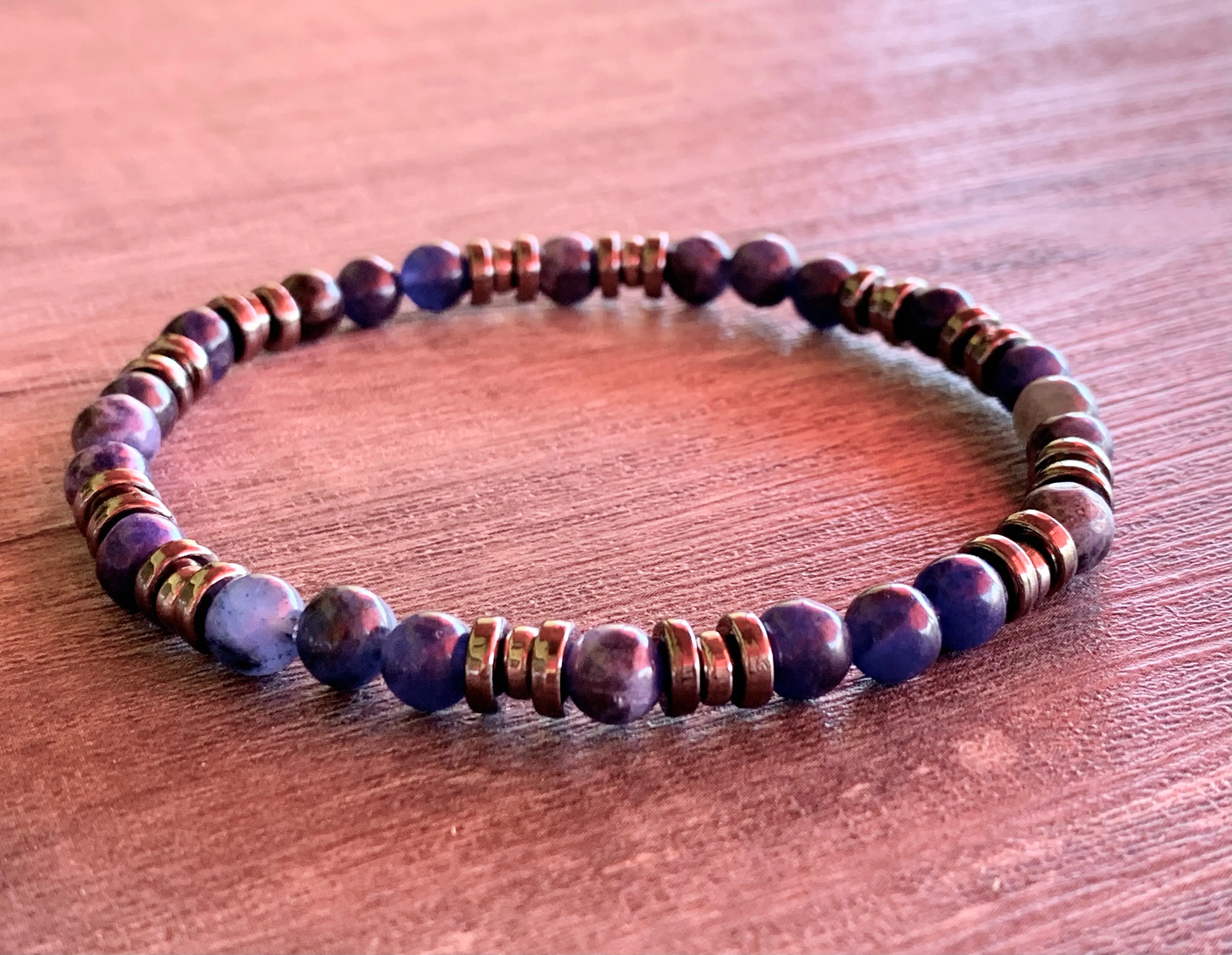 🔴SOLD🔴 Skylar Handmade Sodalite, and Wood Expandable Bracelet/ Anklet