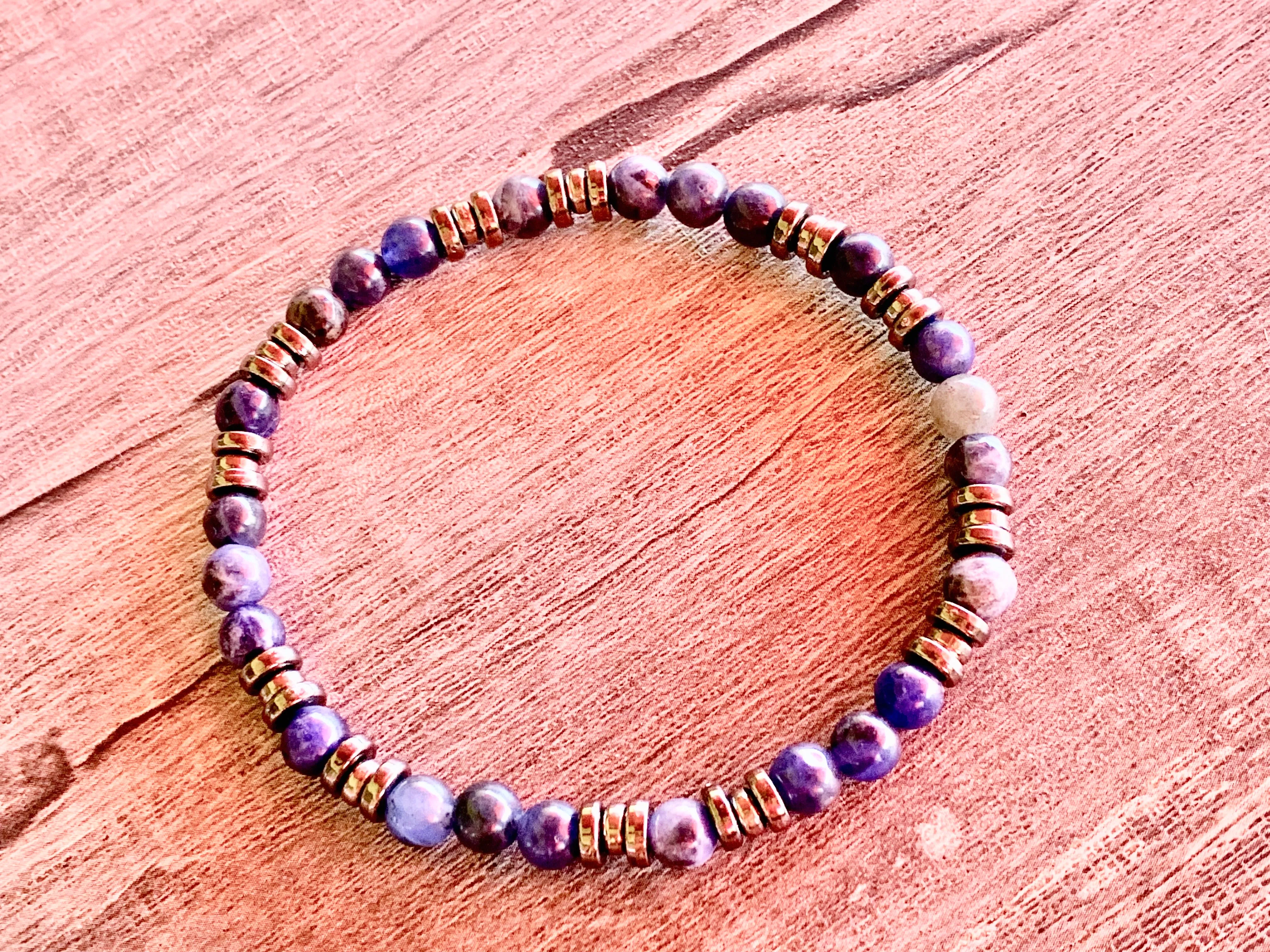 🔴SOLD🔴 Skylar Handmade Sodalite, and Wood Expandable Bracelet/ Anklet