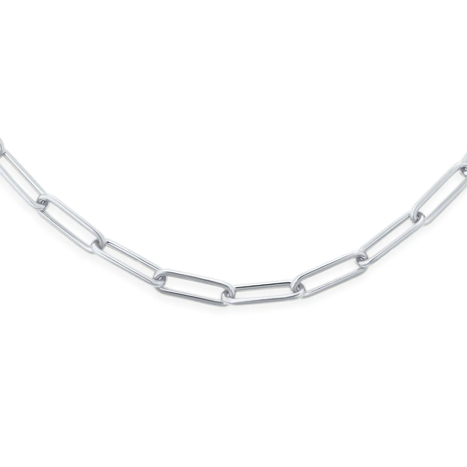 Solid 14K Gold Over Sterling Silver Italian Paperclip Chain Necklace for Men