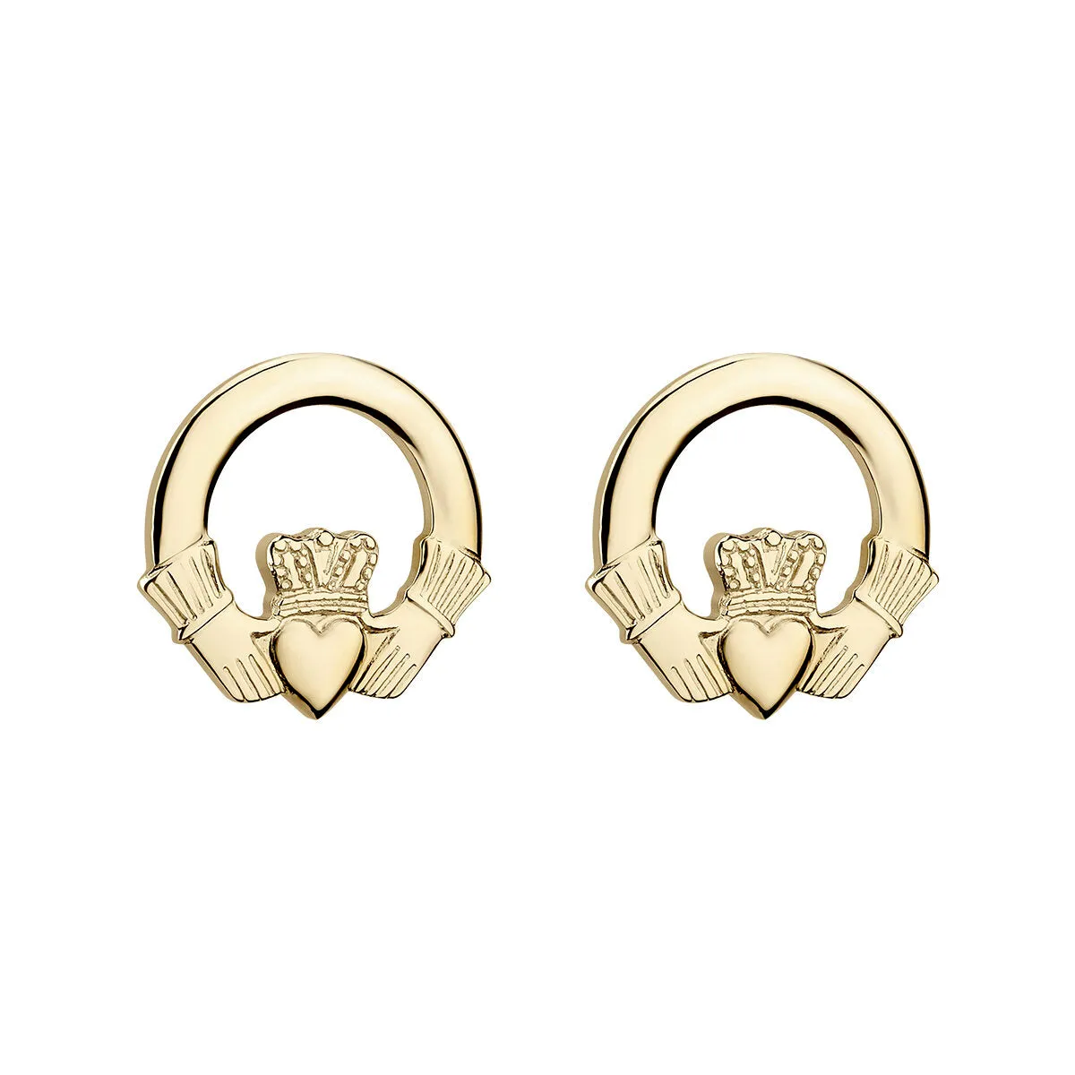 Solvar 14k Gold Claddagh Stud Earrings