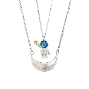 Spaceman Couple Necklaces Set for two