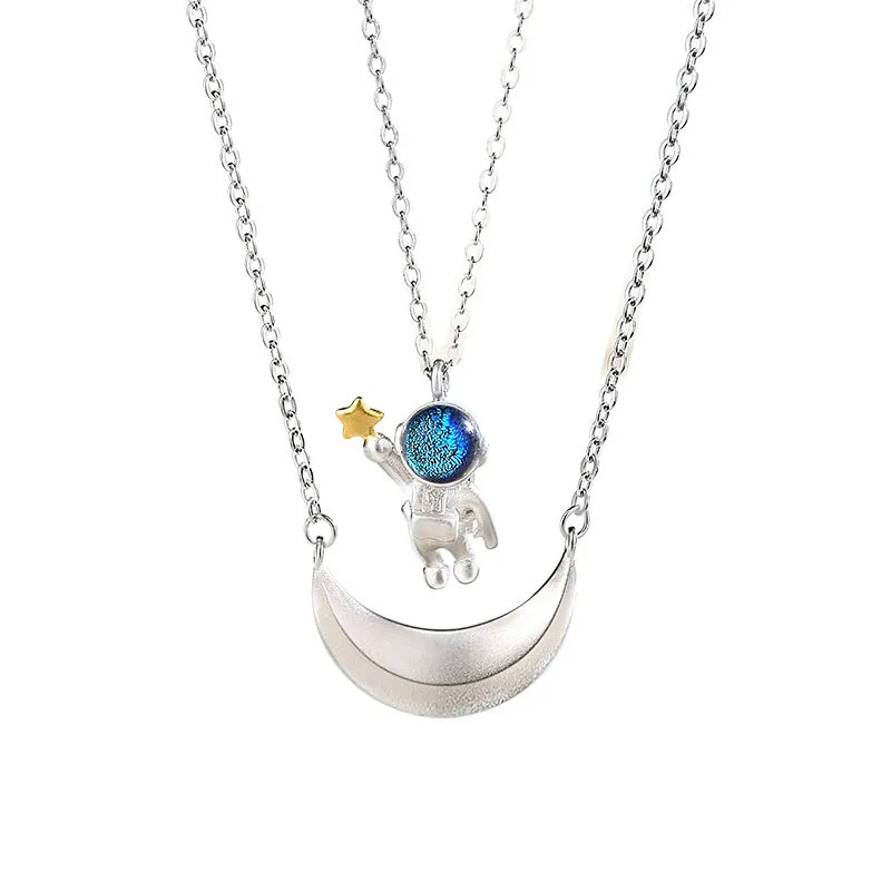 Spaceman Couple Necklaces Set for two