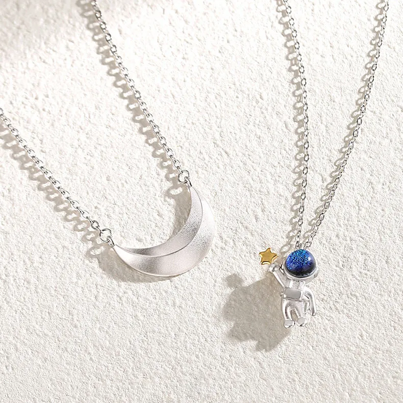 Spaceman Couple Necklaces Set for two