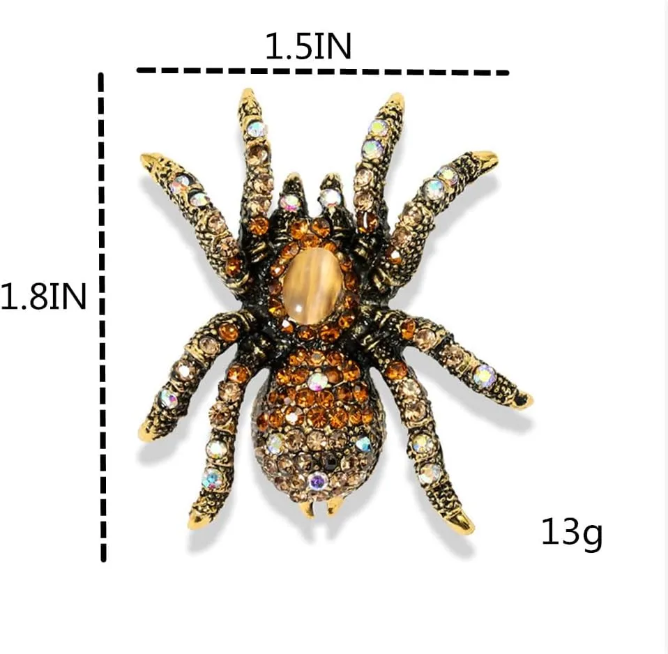 Spider Brooch pins Crystal Rhinestone Women Enamel Insect Pin Lapel Pin Safety Pin
