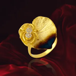 Spider on Leaf Ember Ring