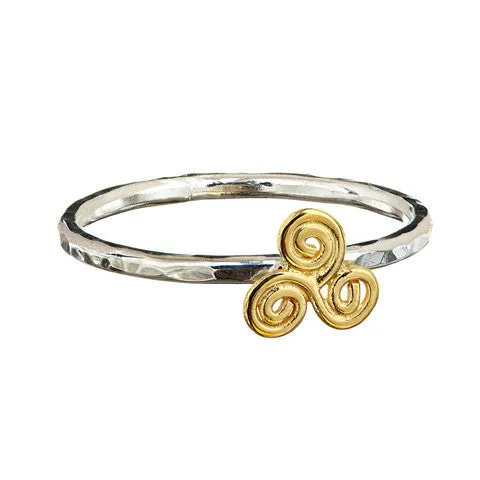 Stacking Rings with Gold Celtic Symbols