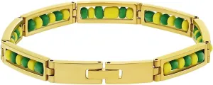 Stainless Steel Green and Yellow Beads Babalawo Amulet Protection Orula Bracelet for Men and Women - Unisex Stylish Good Luck Bracelet Perfect Addition to Jewelry Collection