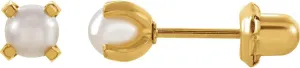Stainless Steel Imitation Pearl Piercing Stud Earrings Fine Jewelry for Women
