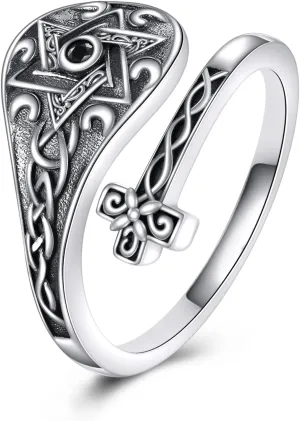 Star of David Ring 925 Sterling Silver Star of David Spoon Thumb Ring Jewish Star Ring Star of David Jewelry for Women