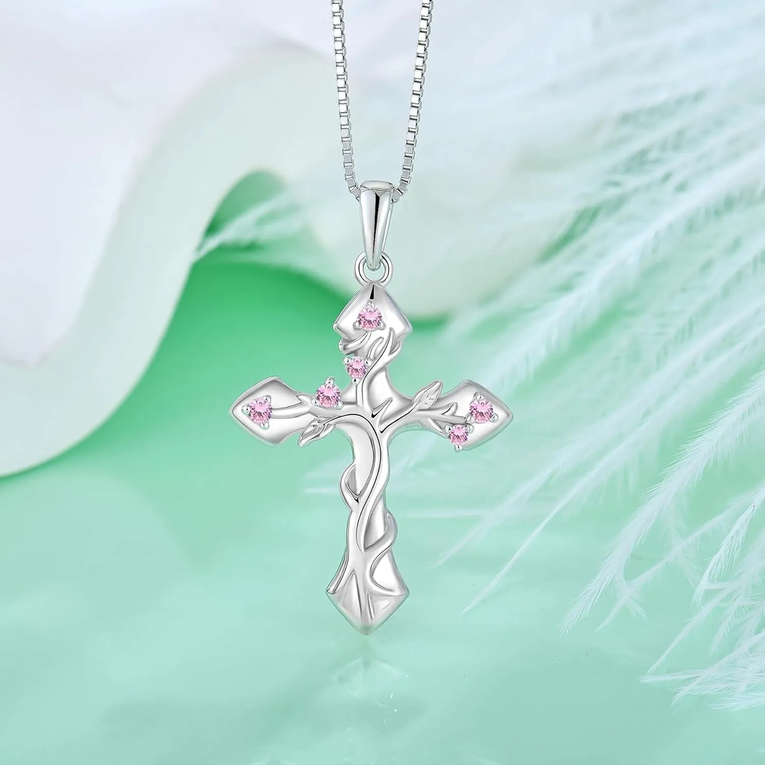 STARCHENIE Cross Necklace for Women 925 Sterling Silver Tree of Life Pendant Crucifix Jewelry