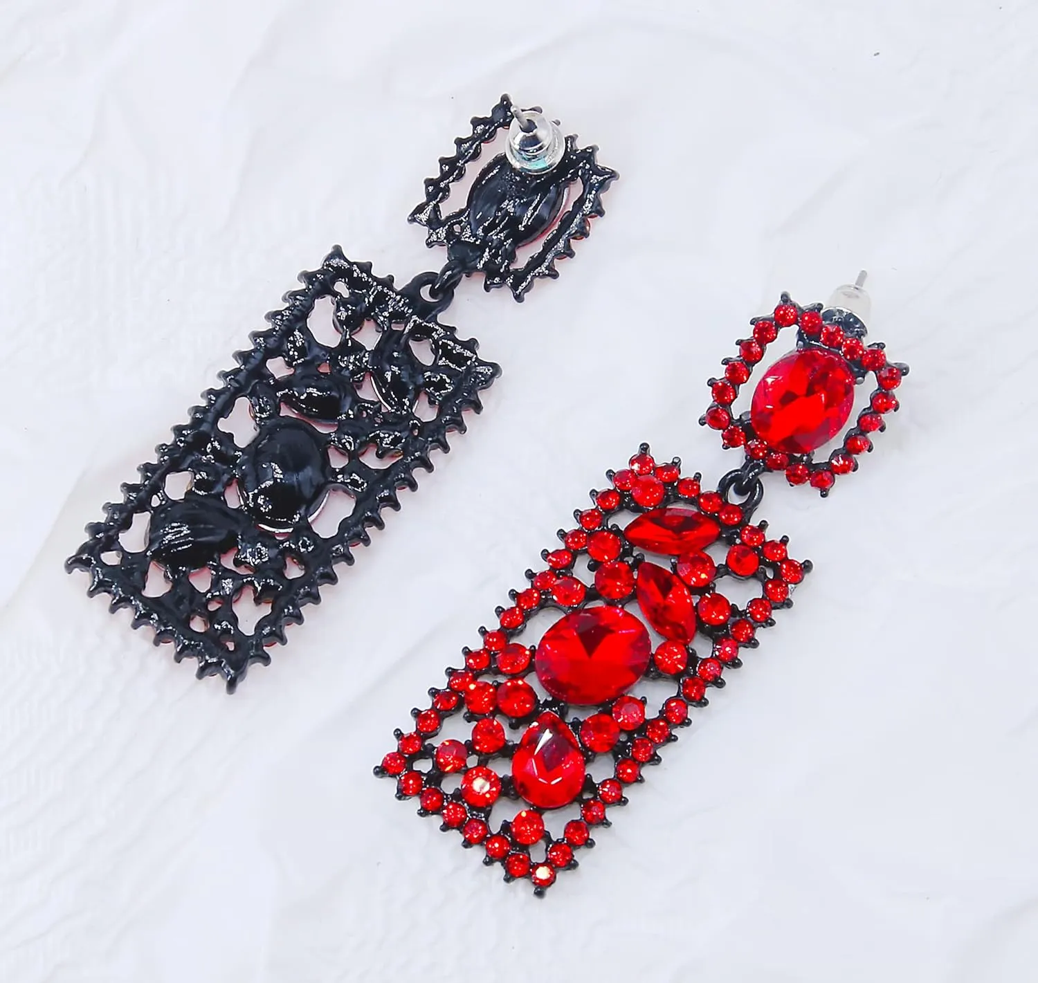 Statement Earrings for Women Rectangle Dangle Crystal Vintage Style Art Deco Prom Party Rhombus Geometric
