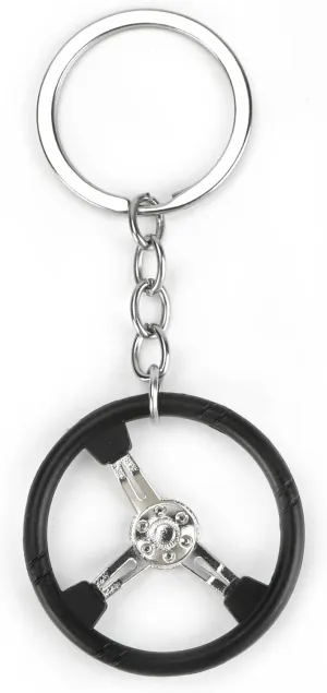 Steering Wheel Keychain,Steering Wheel Metal Keychain for Car Lovers,Boyfriend Keychain Gift, Racing Enthusiast Gift,Stylish Car Keychain